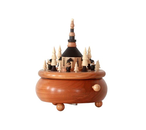 Spieldose mit seiffener kirche - spieldose,