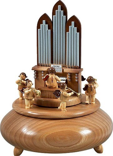 Spieldose orgel mit engel - spieldose,